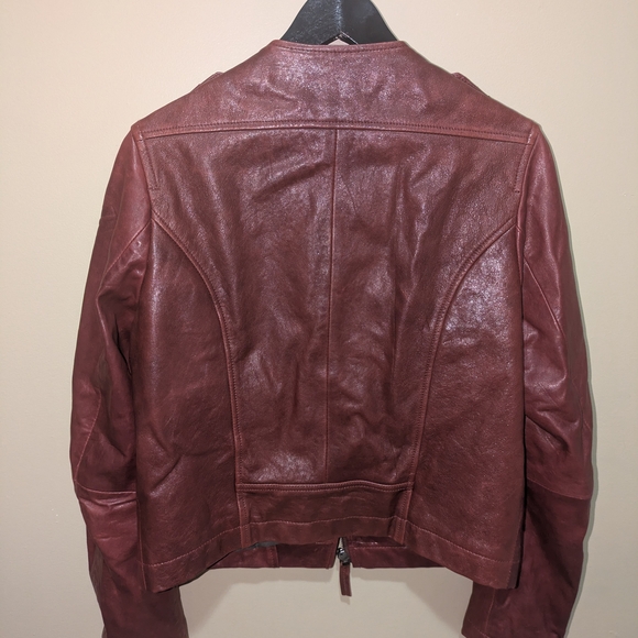 William Rast Deep Red Leather Jacket - Picture 4 of 4